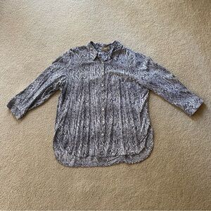 Grand & Greene Black & White Snake Print Blouse